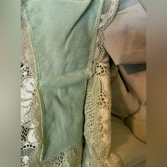 We Are HAH Free People Reversible Bow Sheer Lace Bodysuit Green White NWT Small - Picture 9 of 13